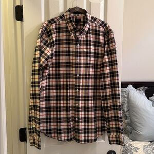 Men’s J. Crew Multicolor Plaid Oxford Shirt size large